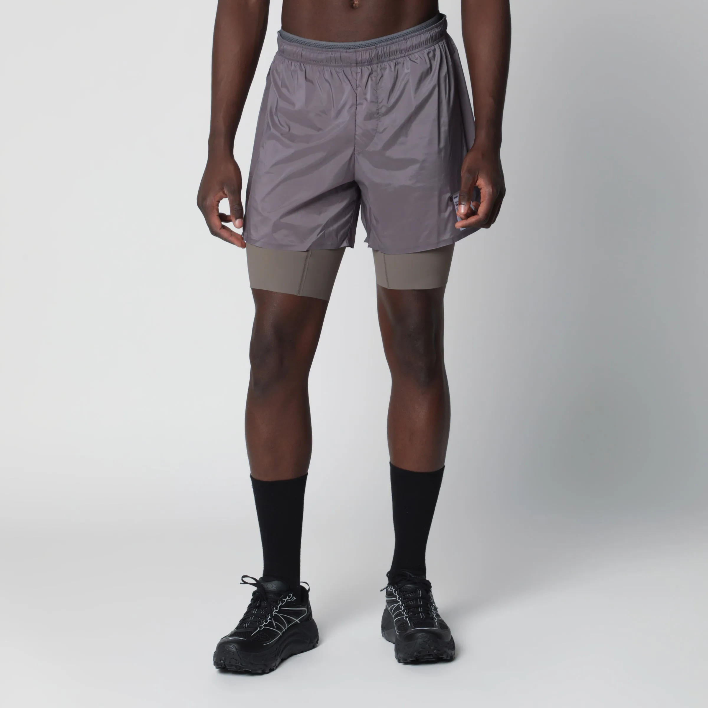 Shark Grey Tech Silk 8" Shorts sold by Wanan Luxury