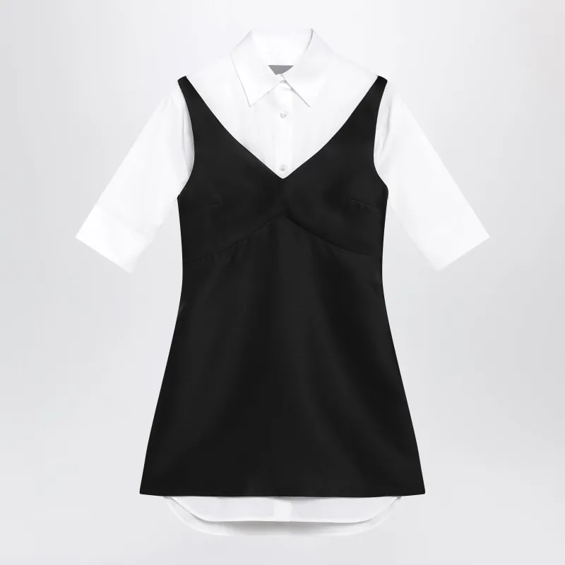 Hybrid Chemisier Mini Dress In Wool And Silk Black made by Balenciaga