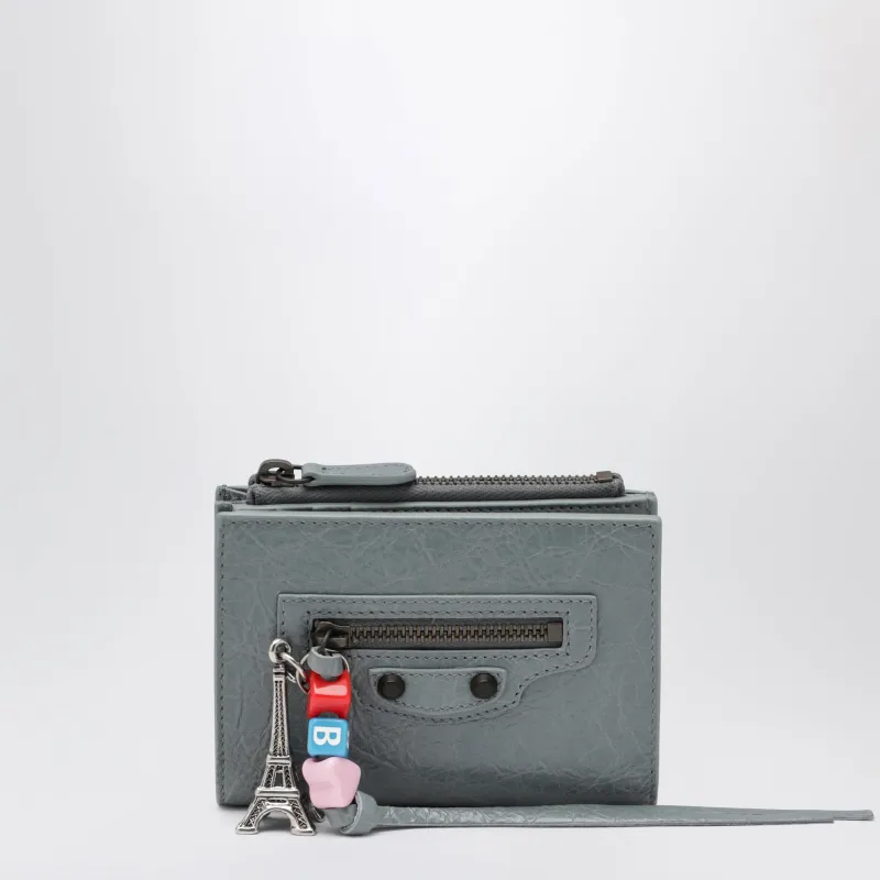Le City Bifold Lambskin Wallet In Blue-Grey made by Balenciaga