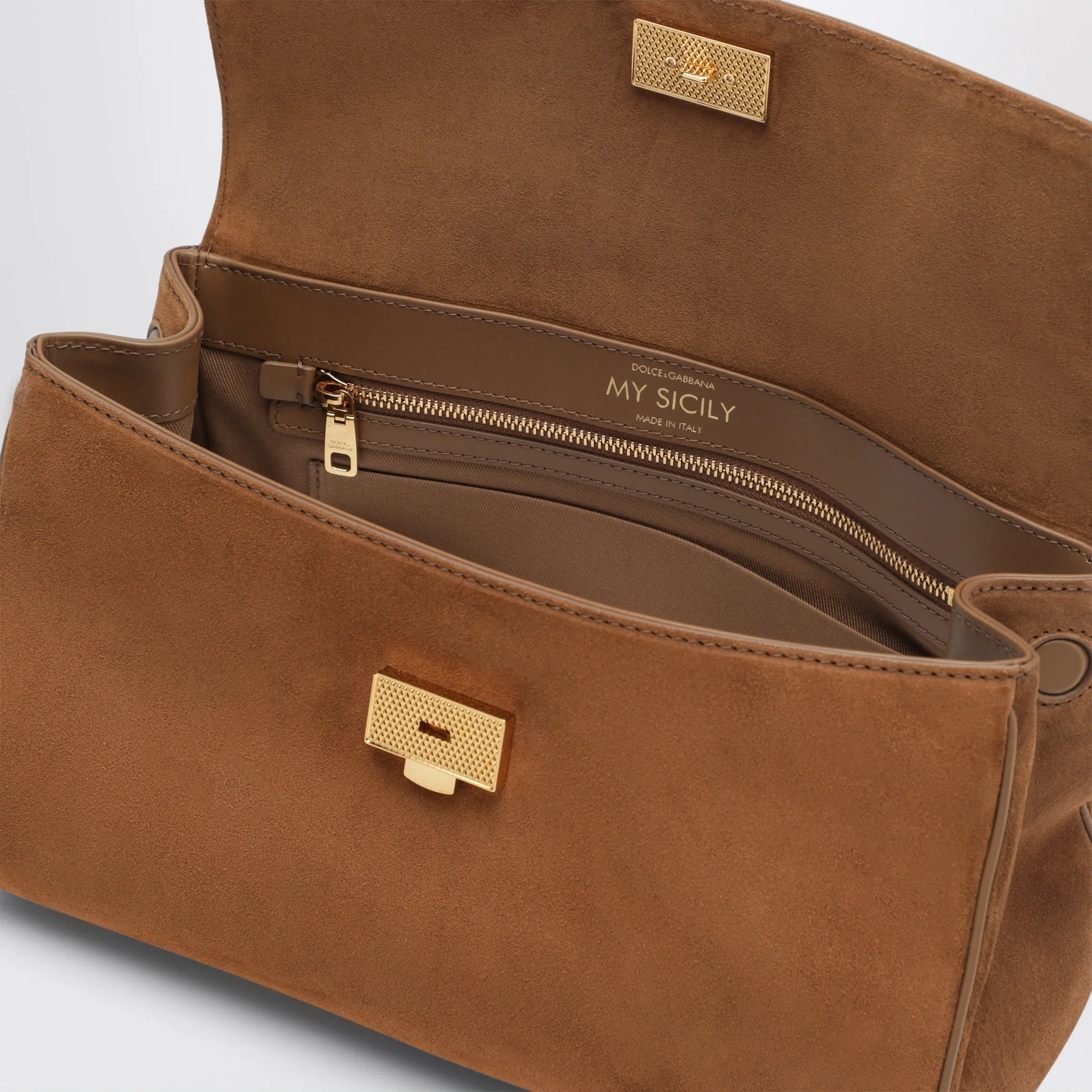 Medium My Sicily Bag In Camel Suede Leather sold by Wanan Luxury product image thumbnail 3