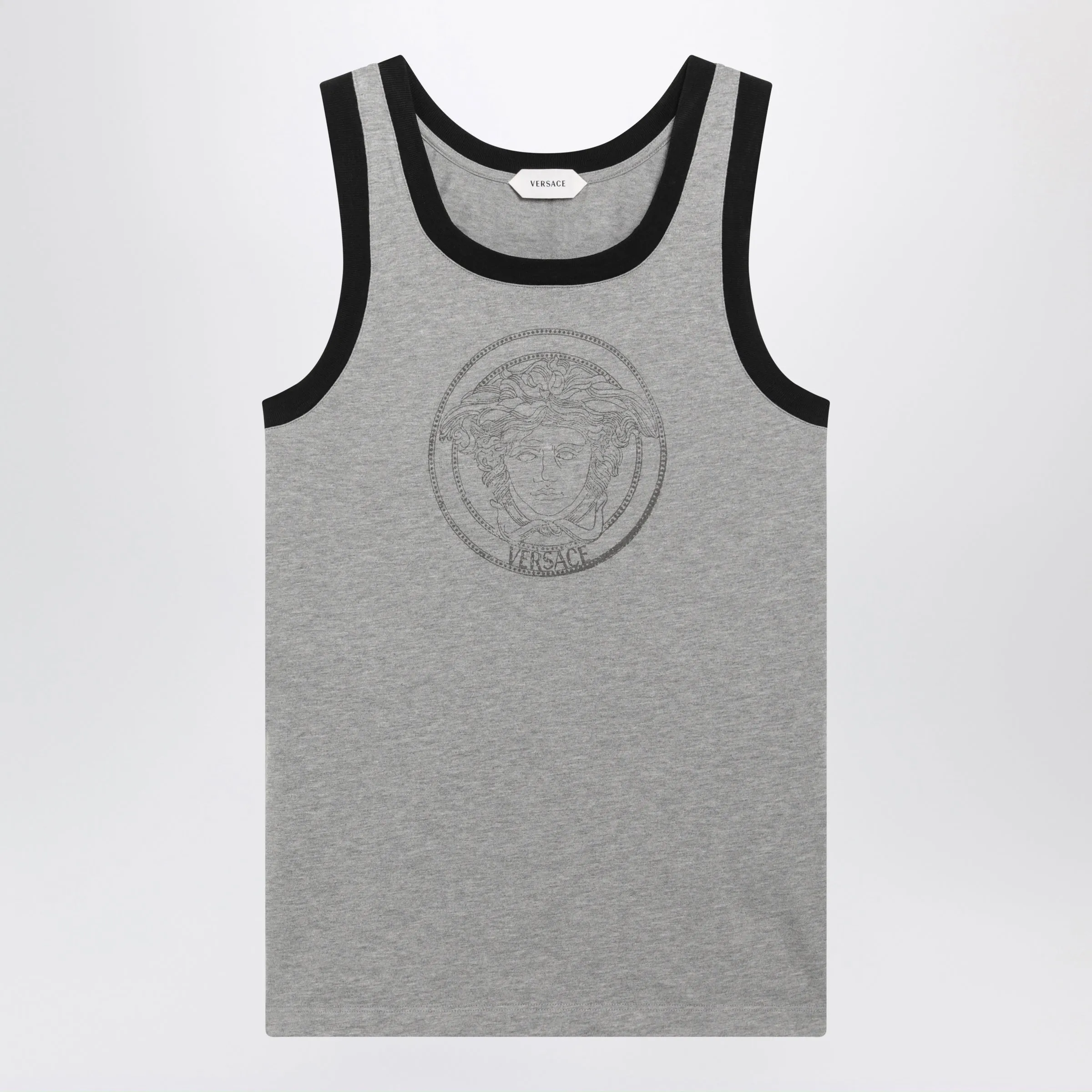 Light Grey Cotton Jersey T-Shirt With Logo Print sold by Wanan Luxury