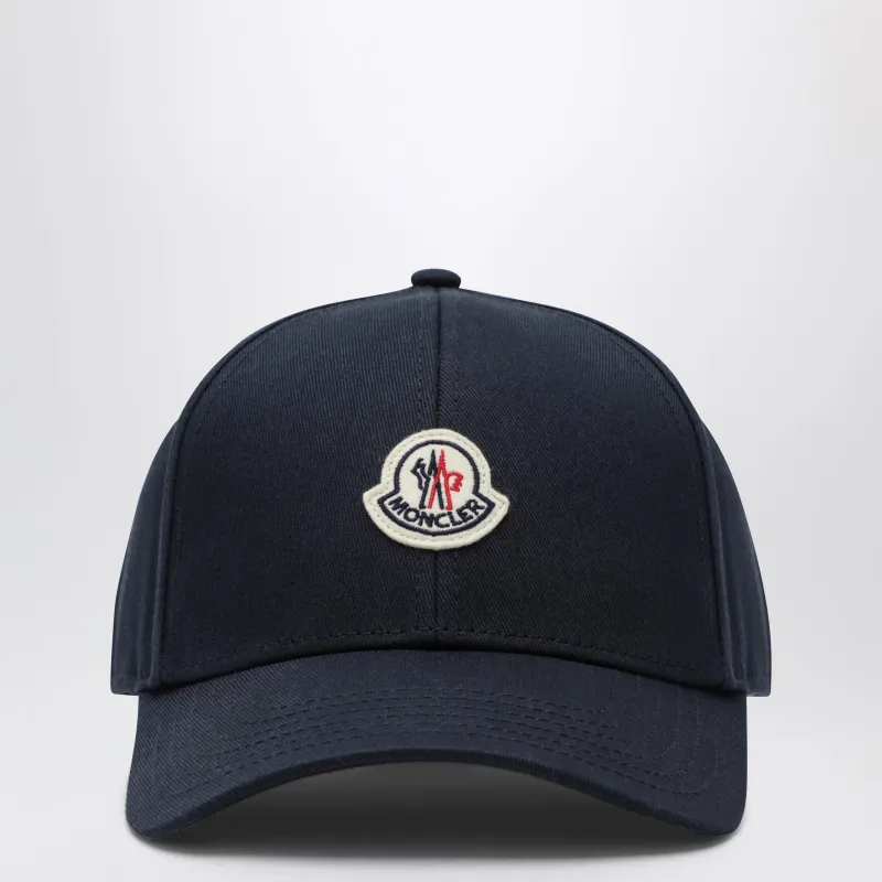 Baseball Cap With Front Patch In Cotton Blue made by Moncler