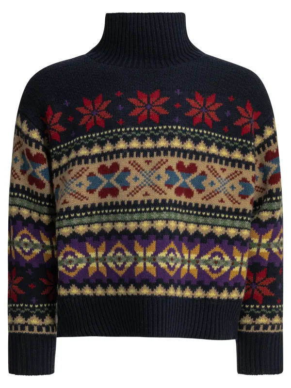 Wool And Cashmere Turtleneck Sweater Knitwear Blue made by Polo by Ralph Lauren