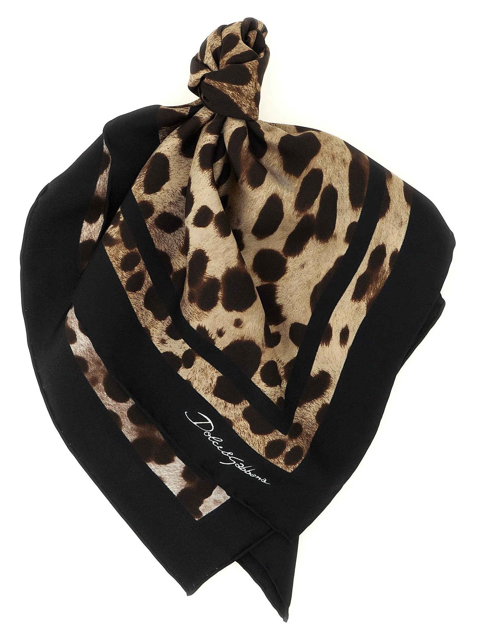 Leopard-Print Scarf Scarves And Foulards Brown sold by Wanan Luxury