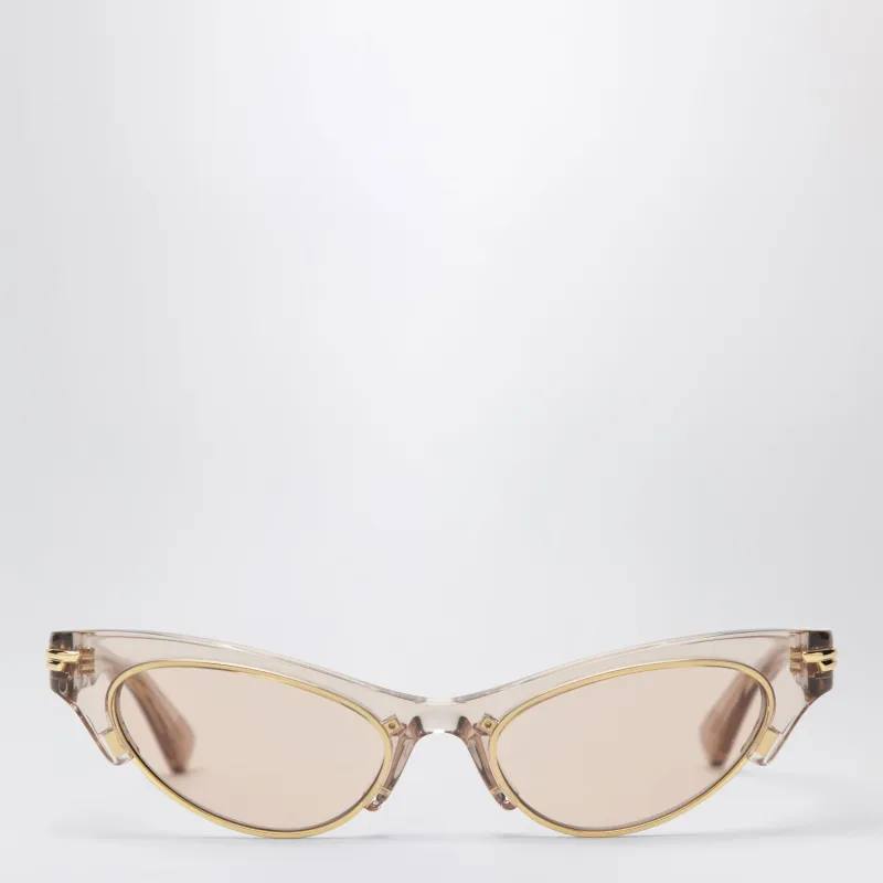 Angle Cat-Eye Sunglasses In Recycled Acetate, Brown made by Bottega Veneta