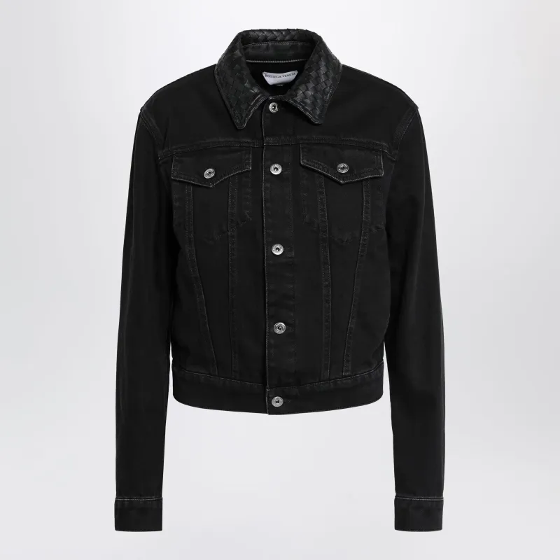 Denim Jacket With Intrecciato Collar made by Bottega Veneta