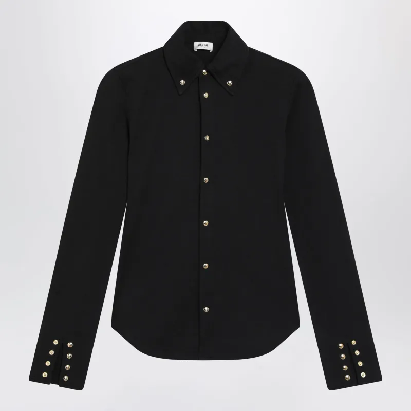 Black Cotton Shirt made by Celine