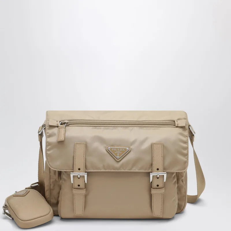 Medium Crossbody Bag In Camel Re-Nylon made by Prada