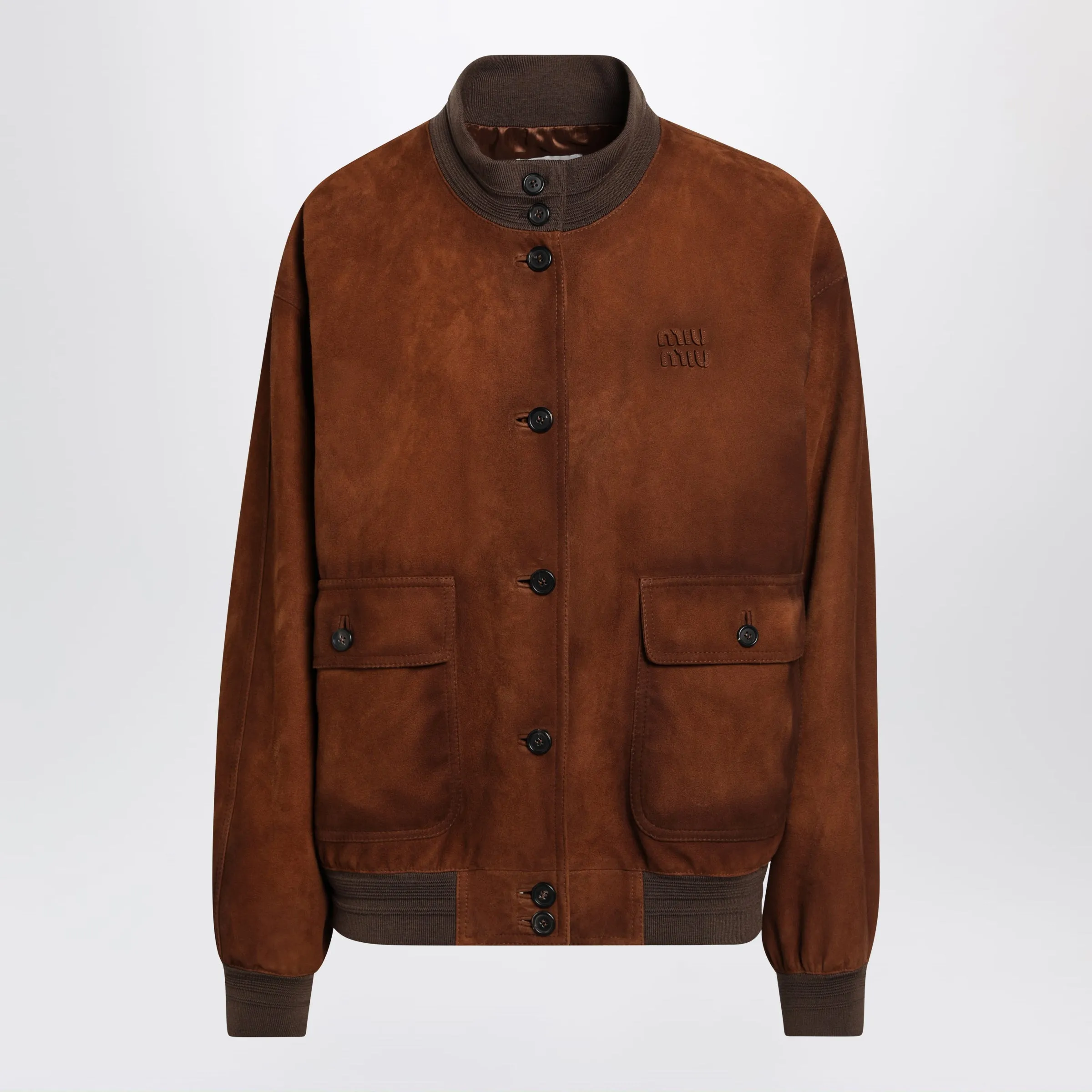Waxed Suede Leather Jacket In Chestnut sold by Wanan Luxury