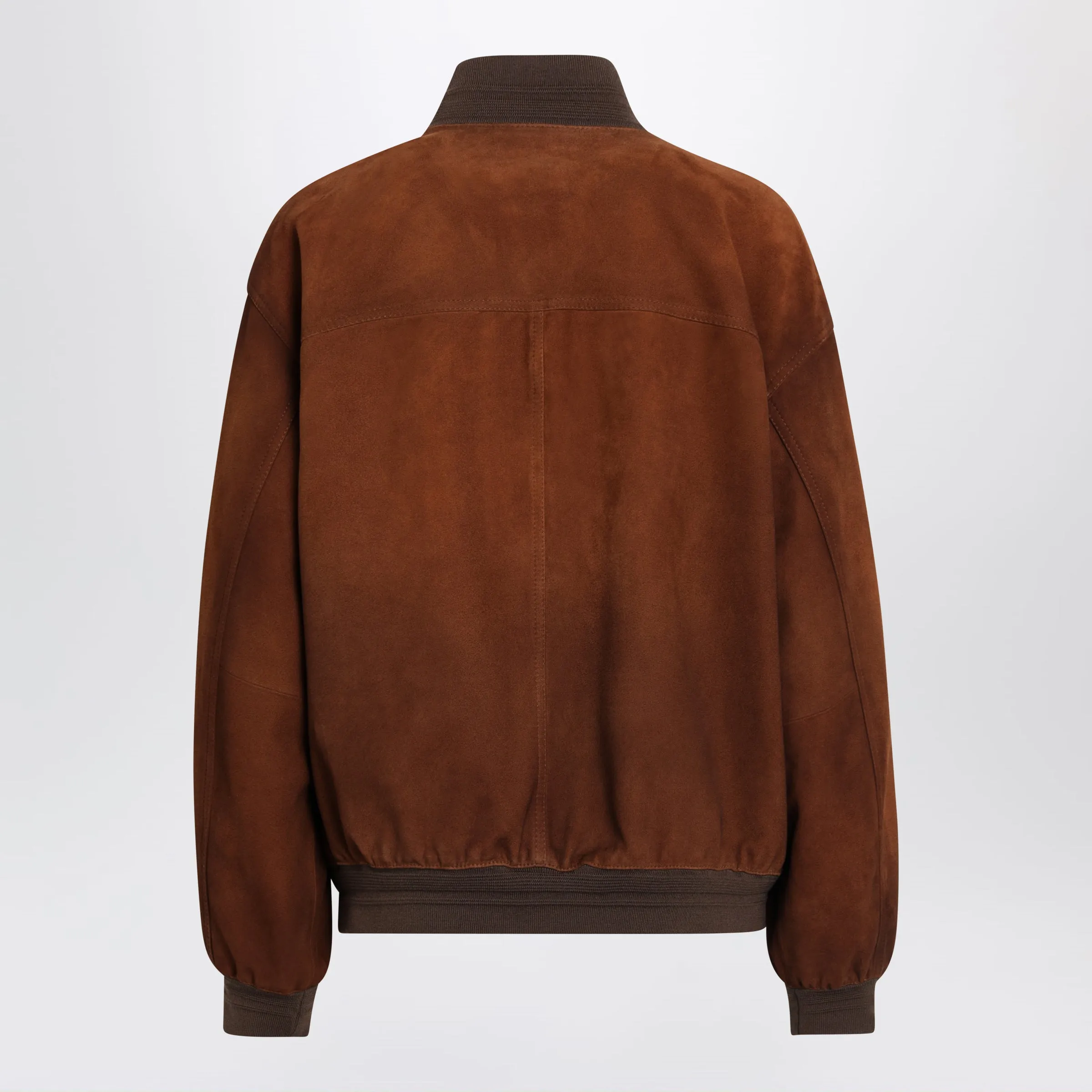 Waxed Suede Leather Jacket In Chestnut sold by Wanan Luxury product image thumbnail 2