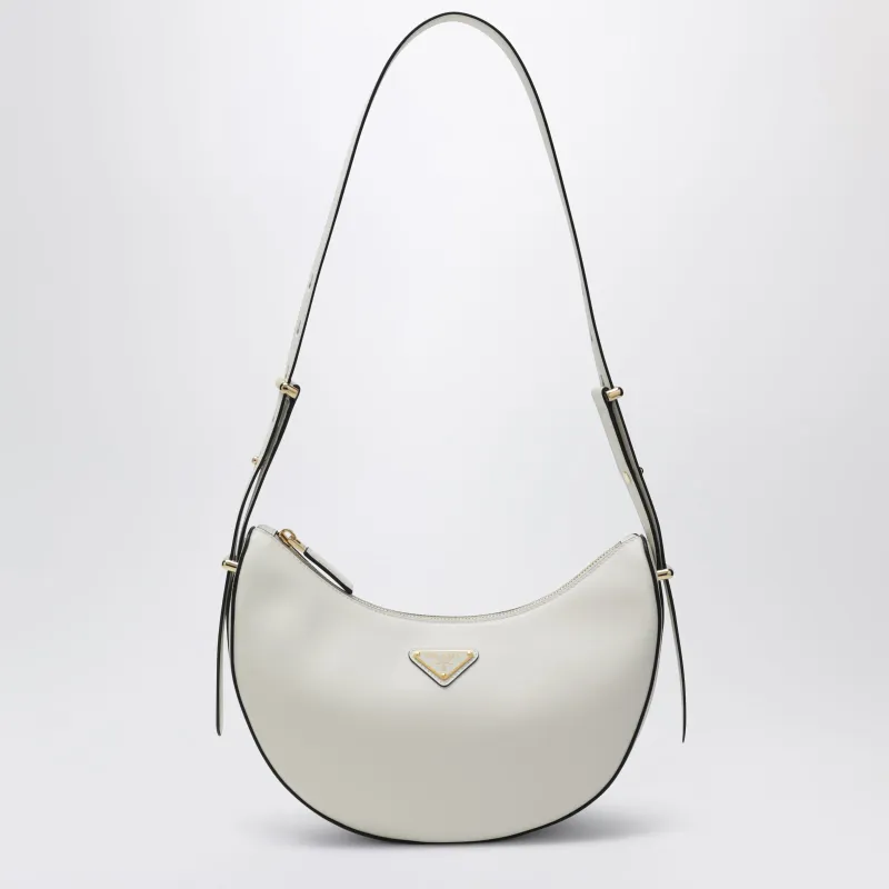 Prada Arqué Medium Shoulder Bag In White Leather made by Prada
