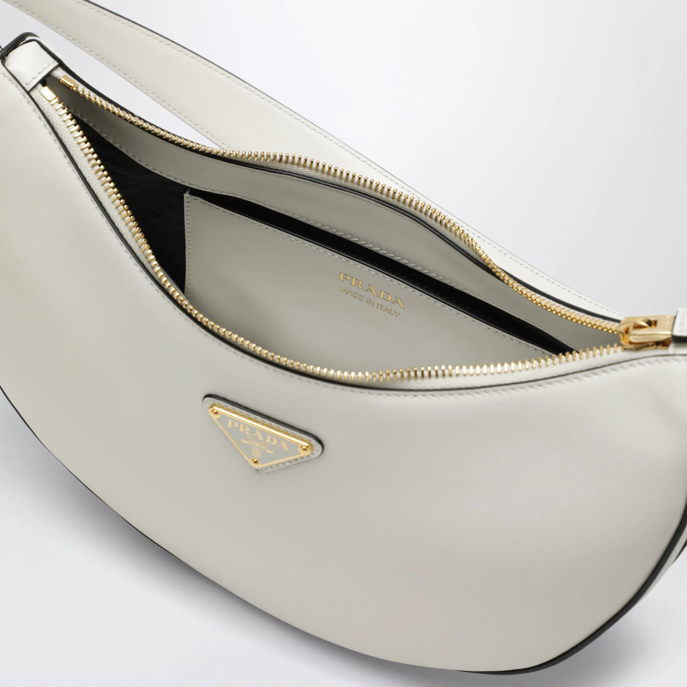 Prada Arqué Medium Shoulder Bag In White Leather sold by Wanan Luxury product image thumbnail 3