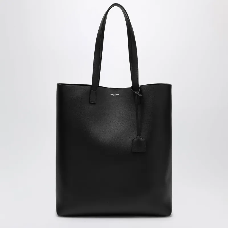 Bold Black Leather Shopping Bag made by Yves Saint Laurent