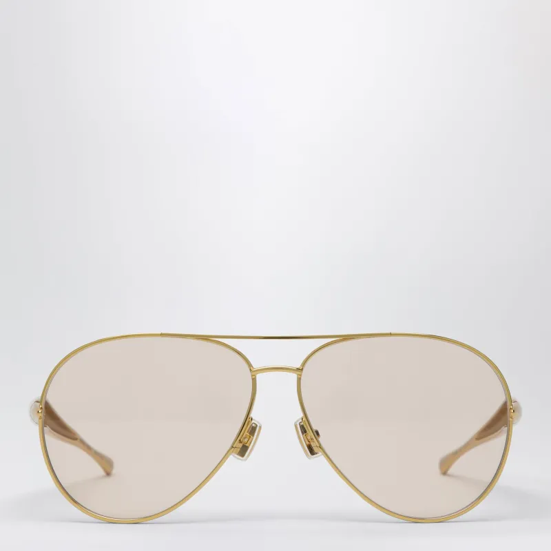 Aviator Sardine Sunglasses Gold made by Bottega Veneta