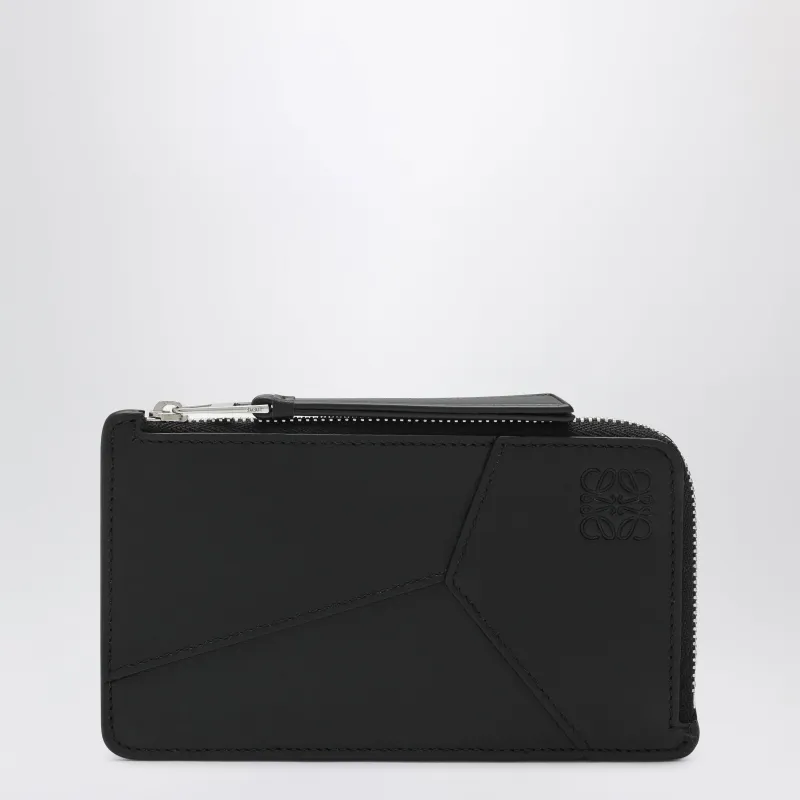 Black Leather Puzzle Coin Purse With Cardholder made by Loewe