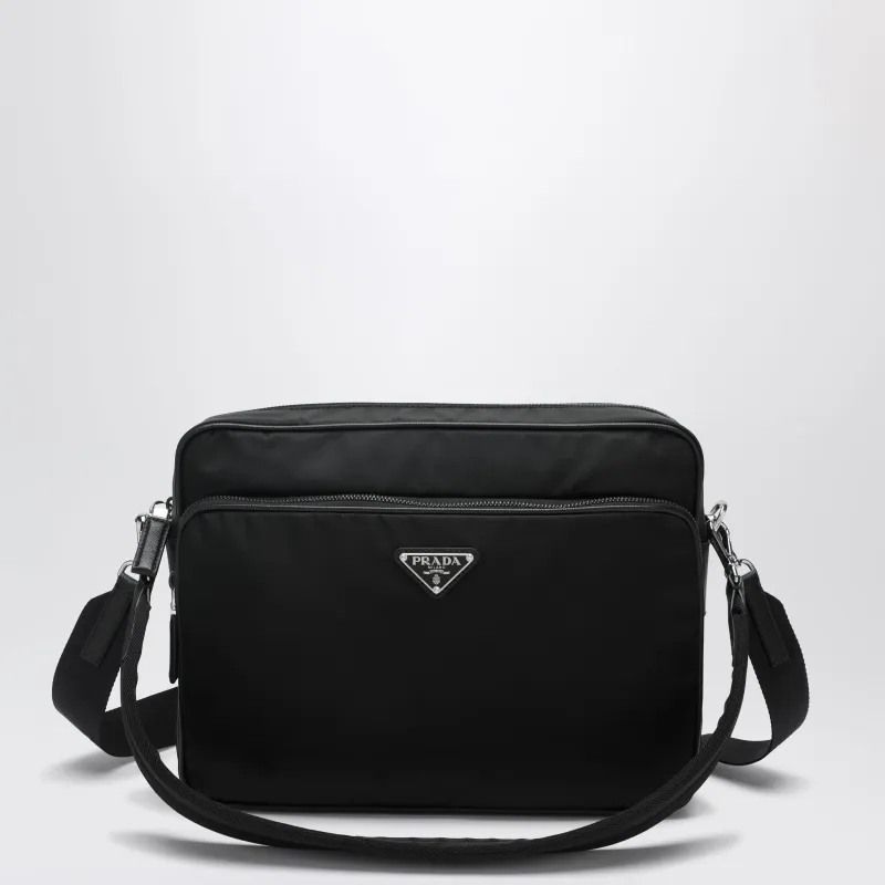 Re-Nylon And Saffiano Leather Crossbody Bag In Black made by Prada