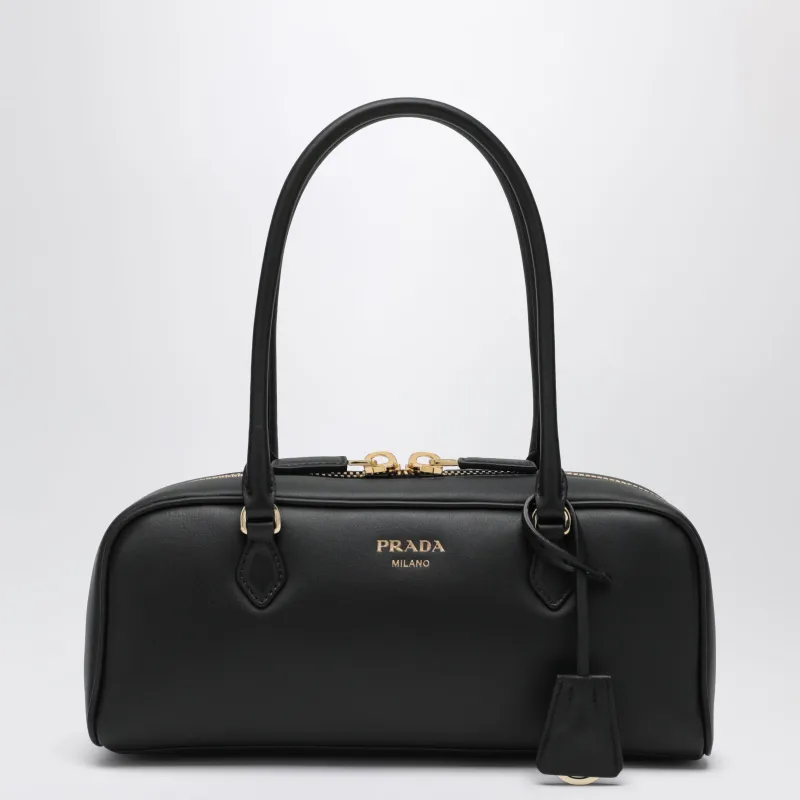 Shoulder Bag In Black Leather made by Prada