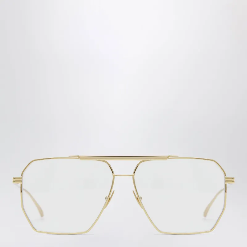 Classic Aviator Sunglasses In Gold Metal made by Bottega Veneta