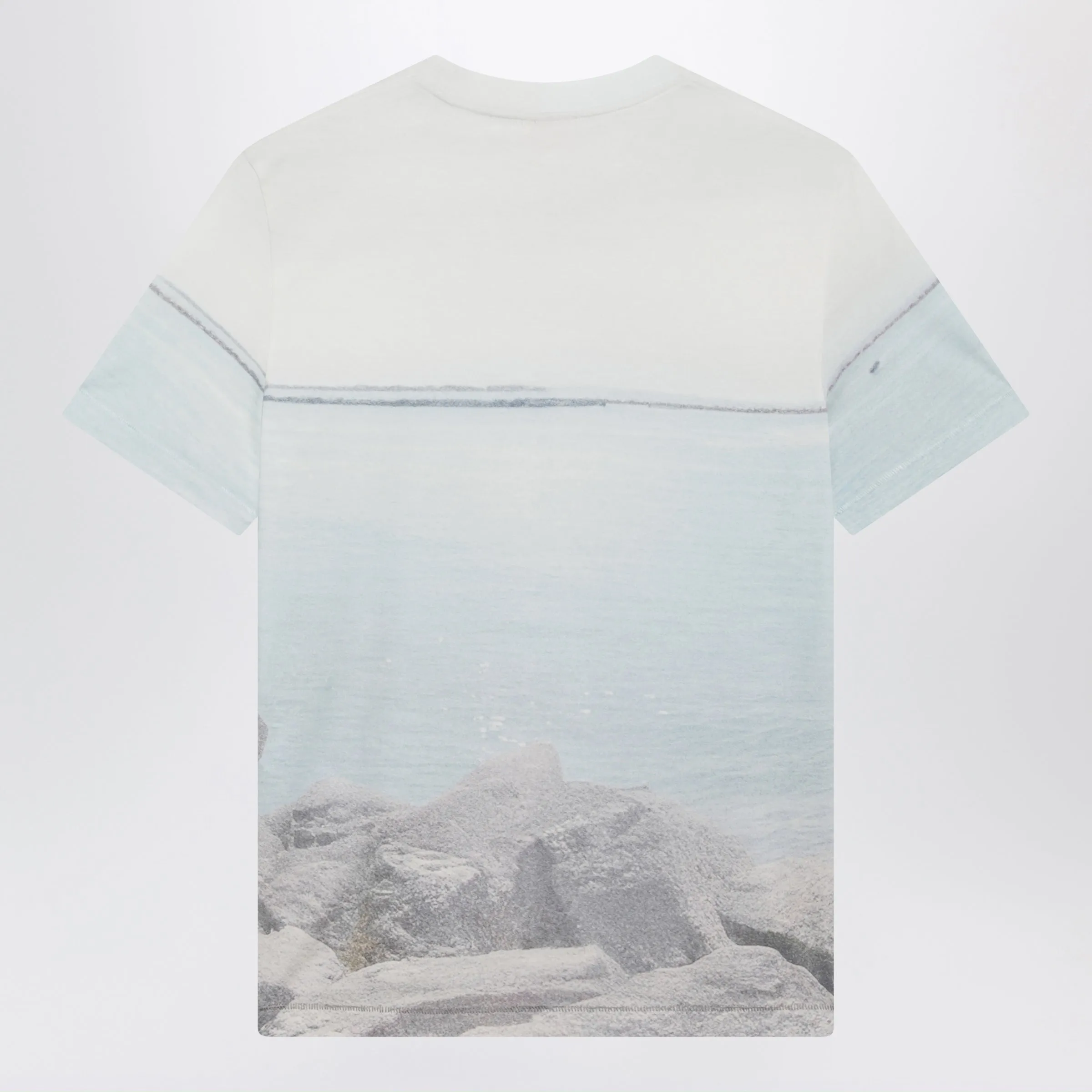 Crewneck Logo T-Shirt In Cotton Jersey, Iconic Milk sold by Wanan Luxury product image thumbnail 2