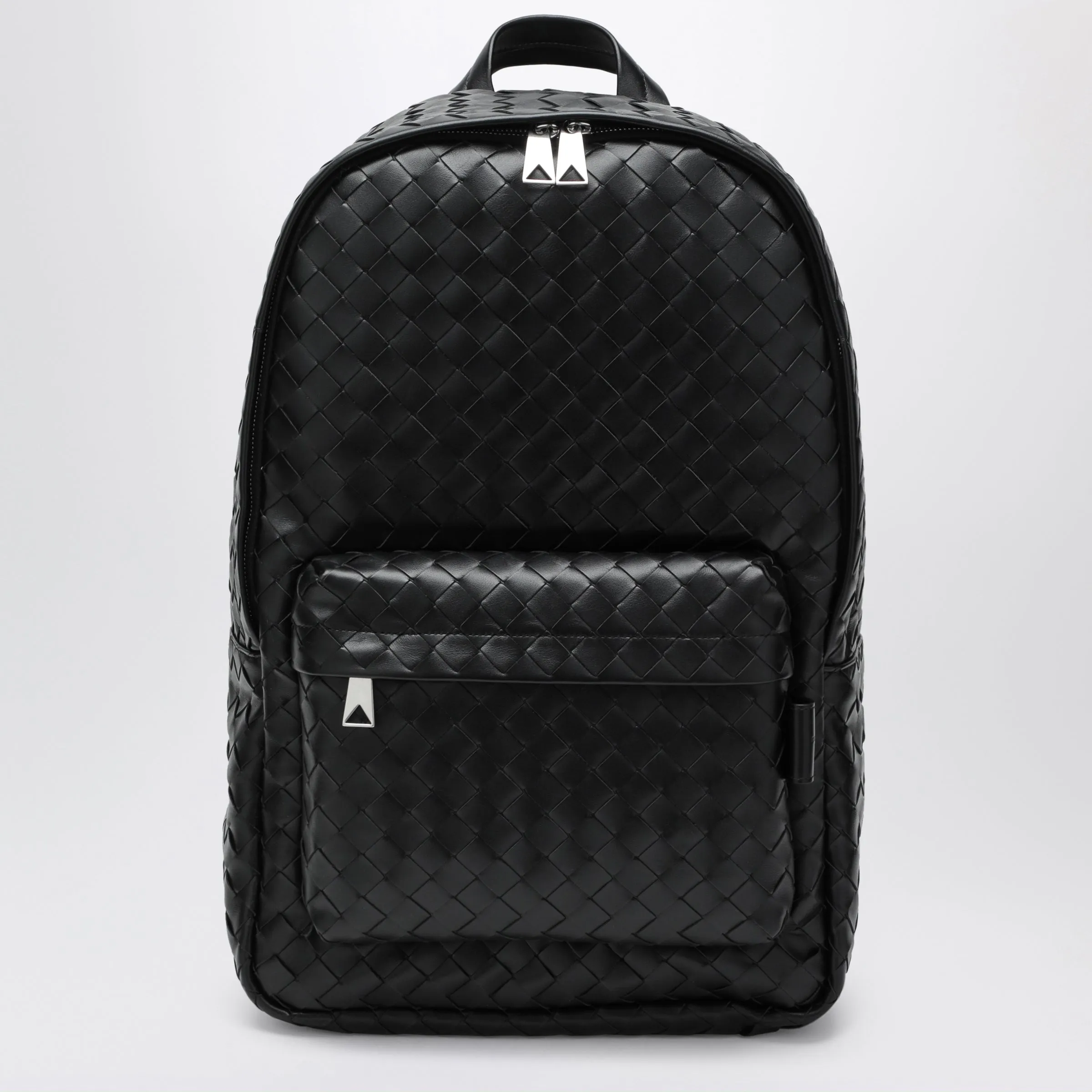 Medium Black Backpack In Intrecciato Weave sold by Wanan Luxury