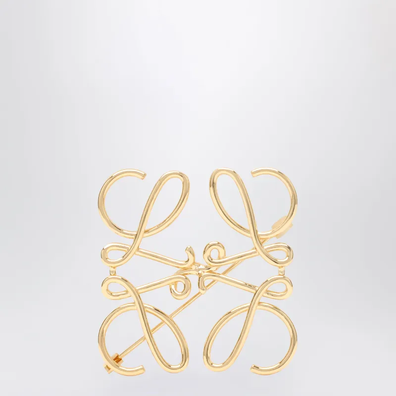 Anagram Brooch In Gold Metal made by Loewe