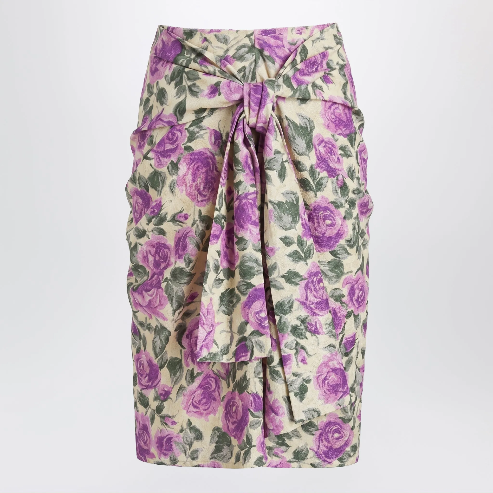 Midi Silk Skirt With Multicolour Floral Print sold by Wanan Luxury product image thumbnail 2