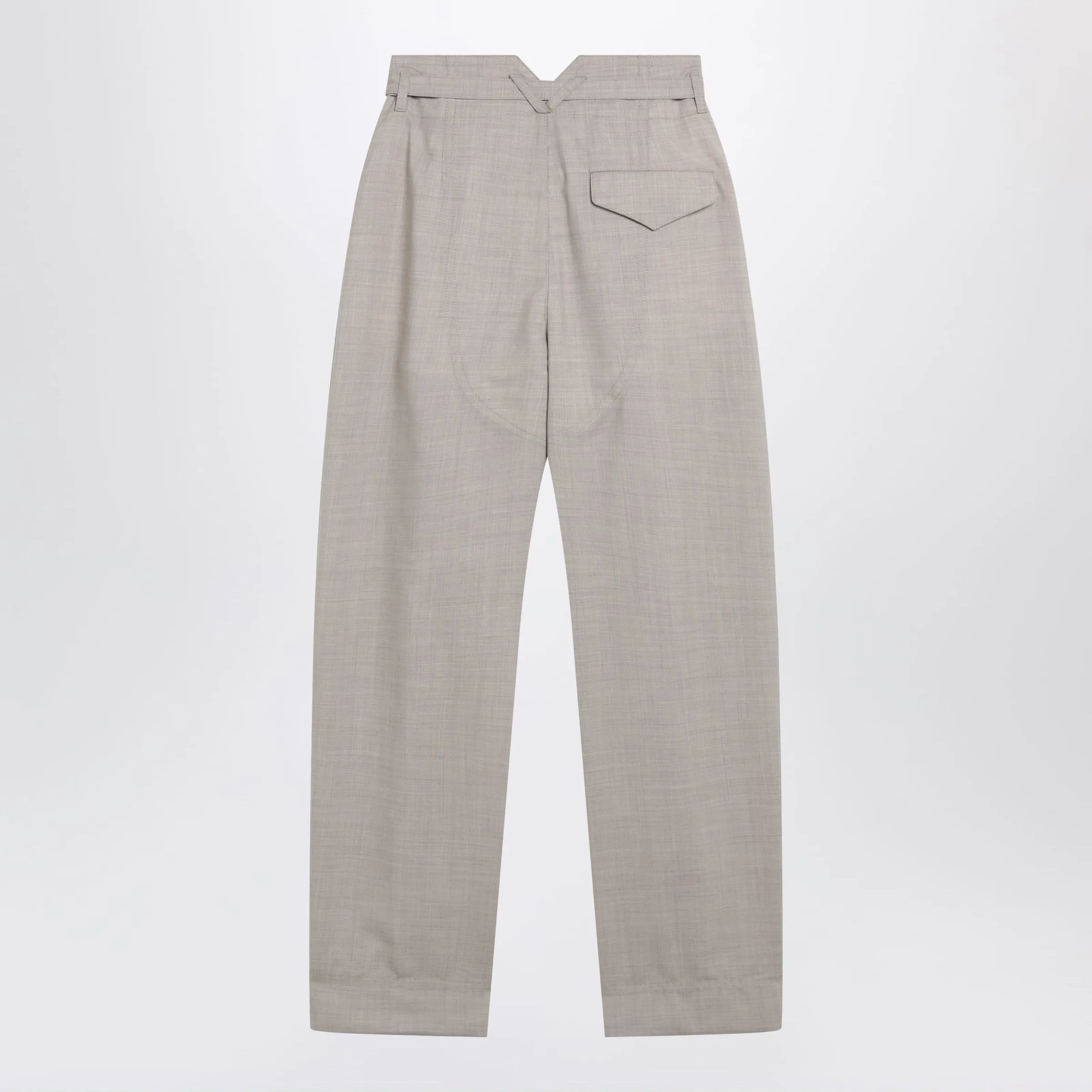 Beige Mélange Wool Trousers sold by Wanan Luxury product image thumbnail 2