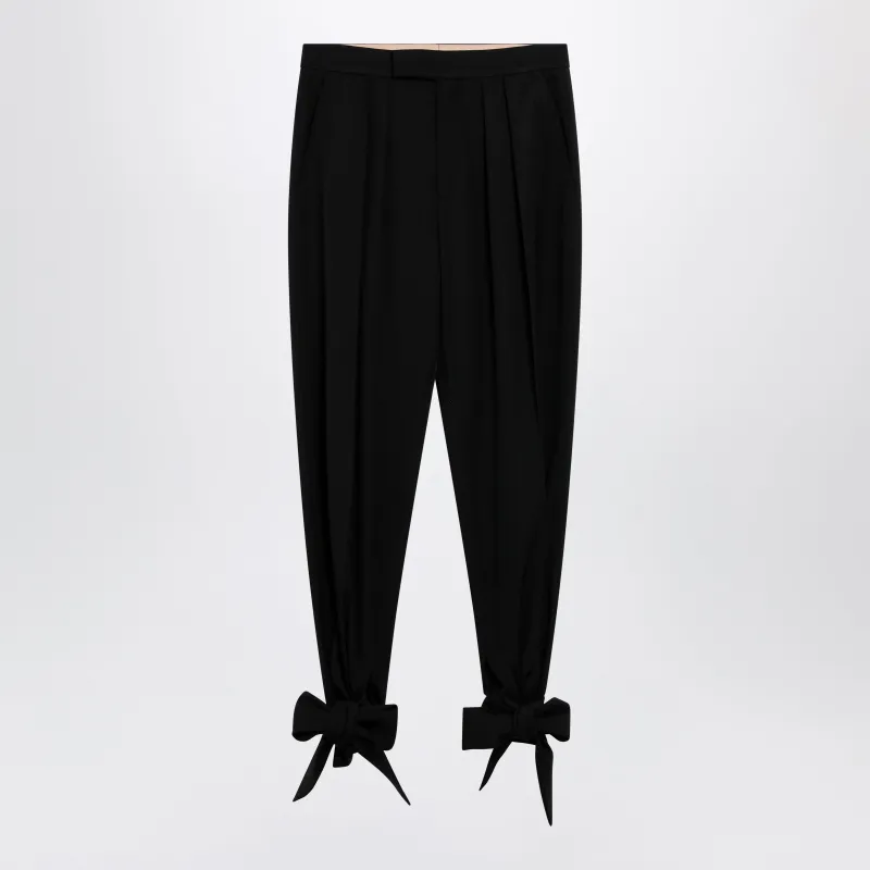 Black Pleated Fluid Crêpe De Chine Trousers made by Chloe