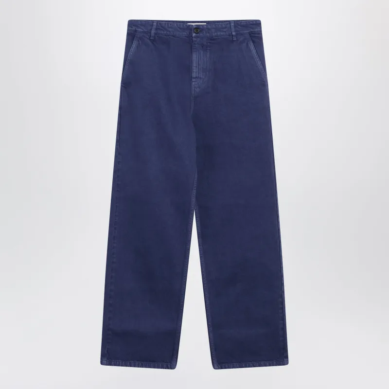 Ink-Colored Gabardine Trousers made by Miu Miu