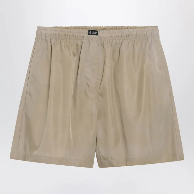 Camel Re-Nylon Shorts made by Prada
