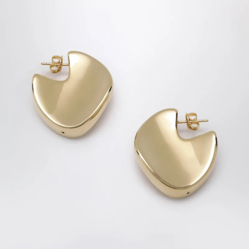 Geometric Earrings In Silver With Gold Finish made by Bottega Veneta