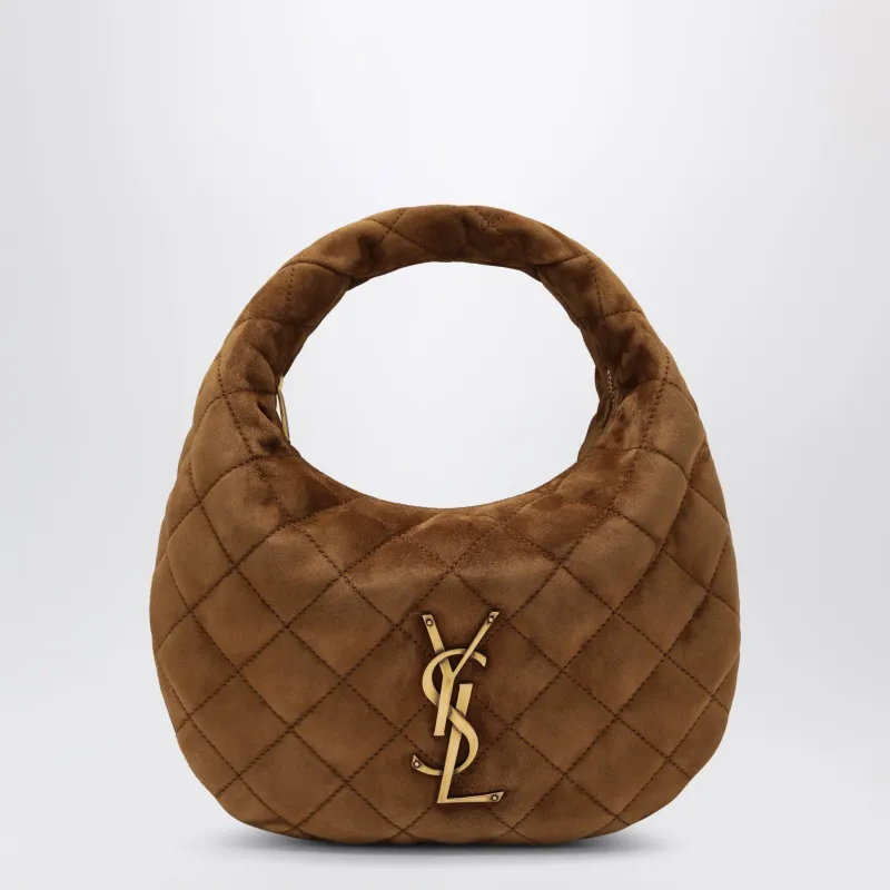Caramel-Coloured Icarino Bag In Quilted Suede made by Yves Saint Laurent