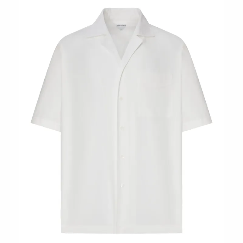 White Cotton Bowling Shirt made by Bottega Veneta