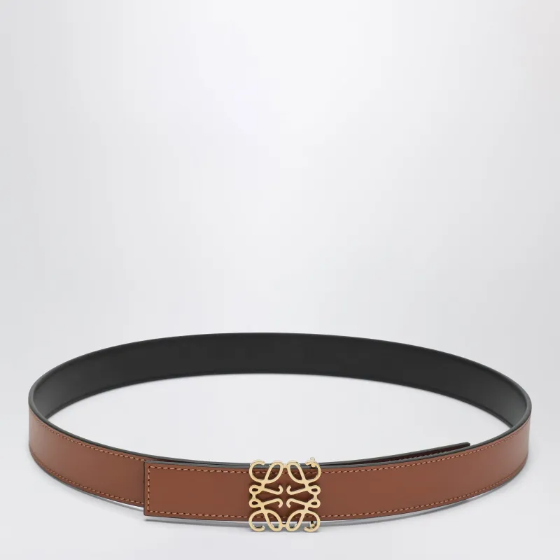 Reversible Anagram Belt In Smooth Calfskin Tan/Black made by Loewe