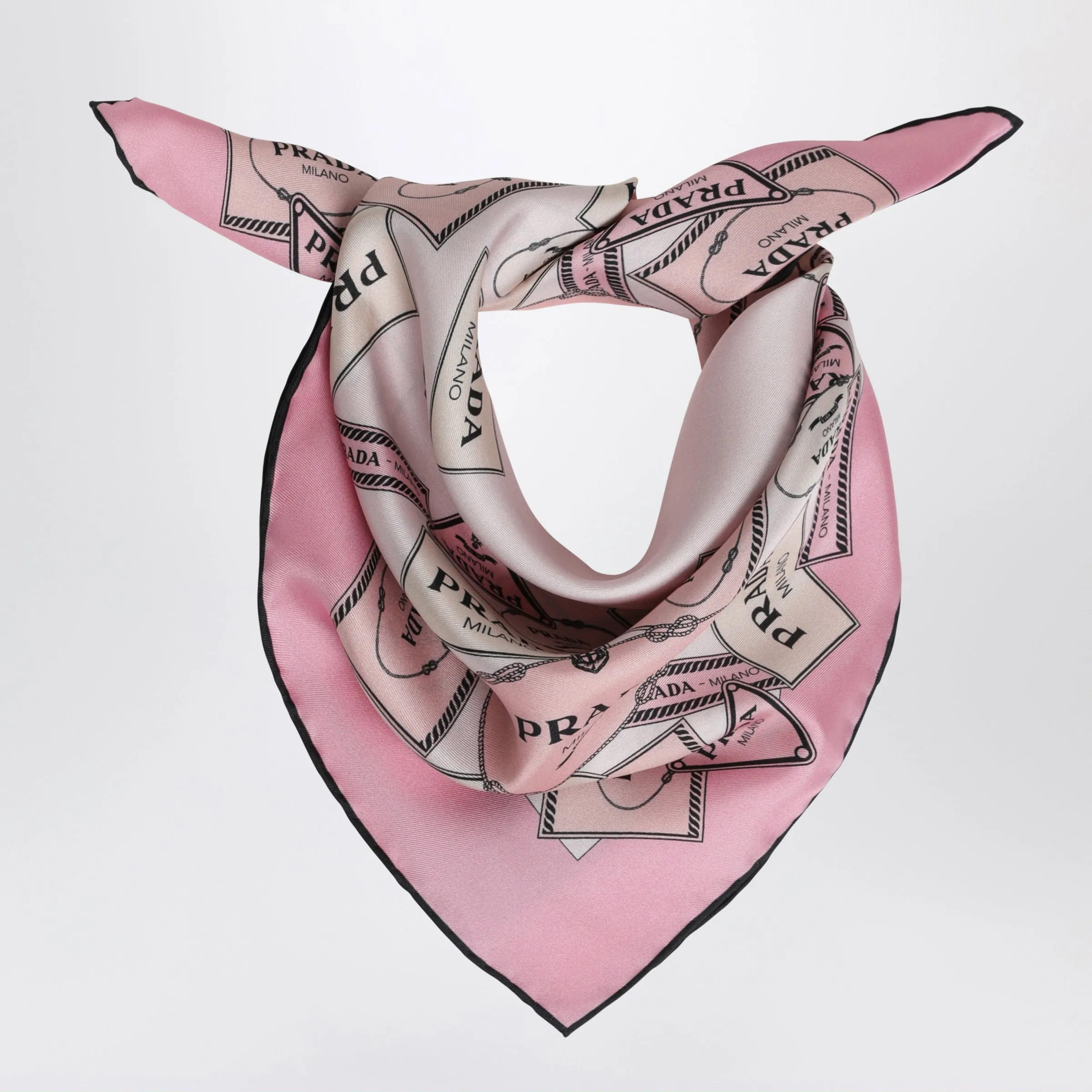 Printed Silk Twill Scarf 55 Pink sold by Wanan Luxury