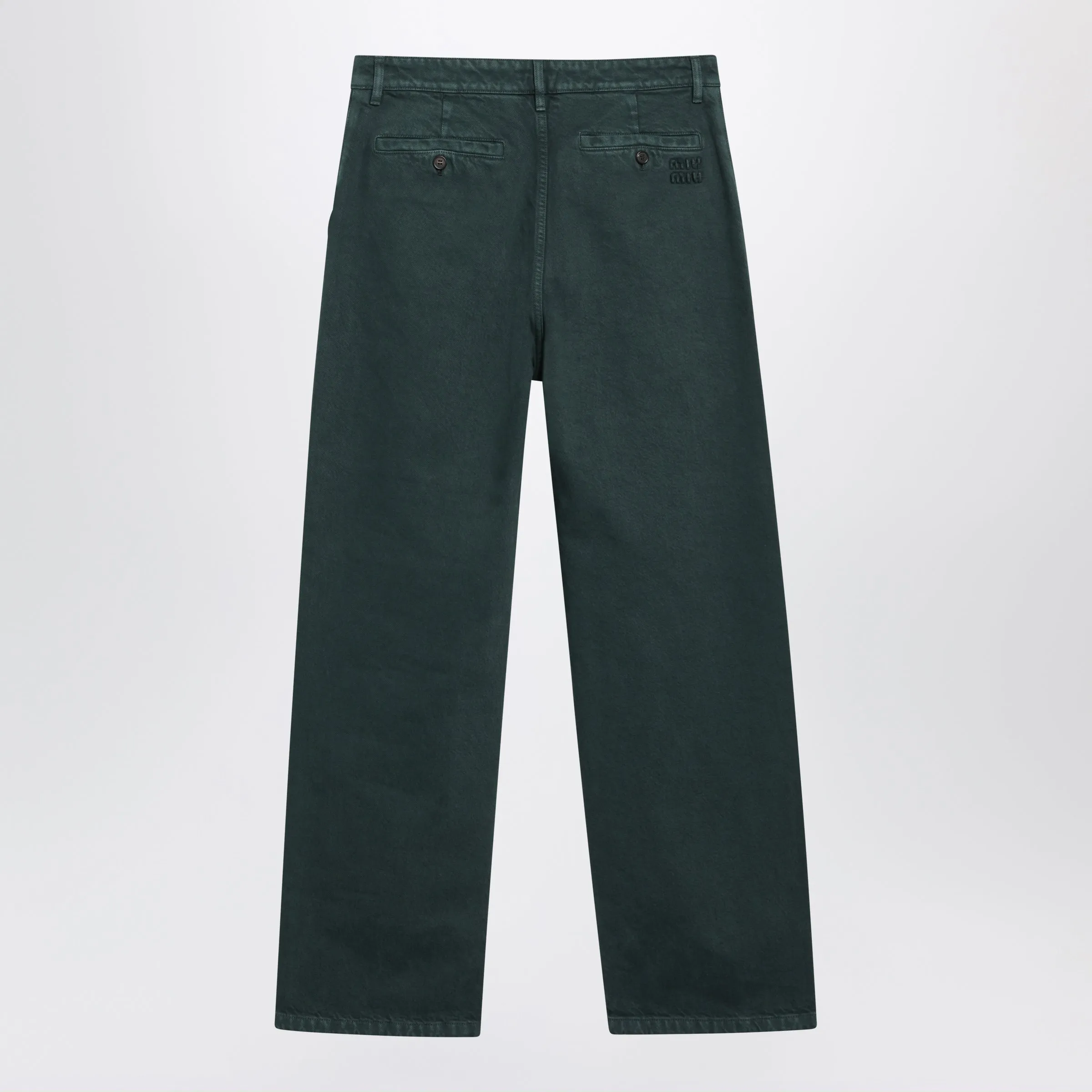 Bottle Green Gabardine Trousers sold by Wanan Luxury product image thumbnail 2