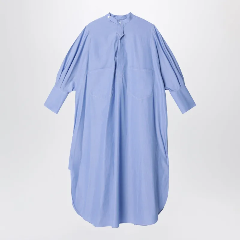 Light Blue Cotton Poplin Blouse made by Celine