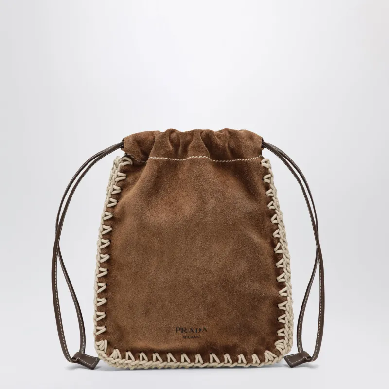Cocoa Suede Smartphone Holder made by Prada