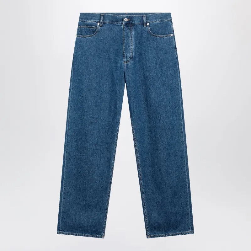Medium Blue Wide-Leg Jeans made by Bottega Veneta