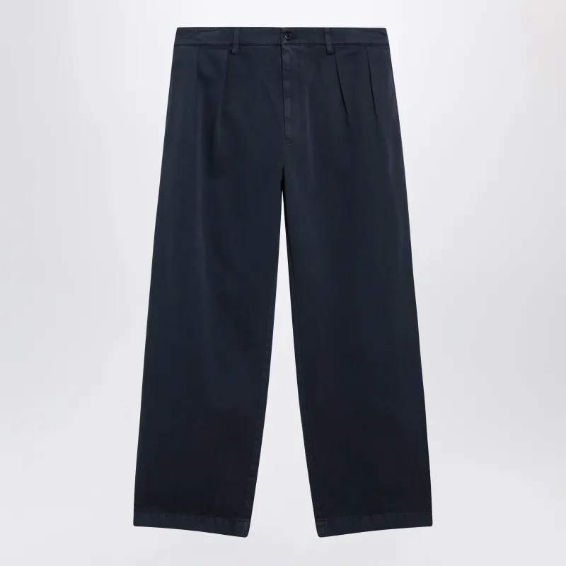 Blue Cotton Trousers made by Prada