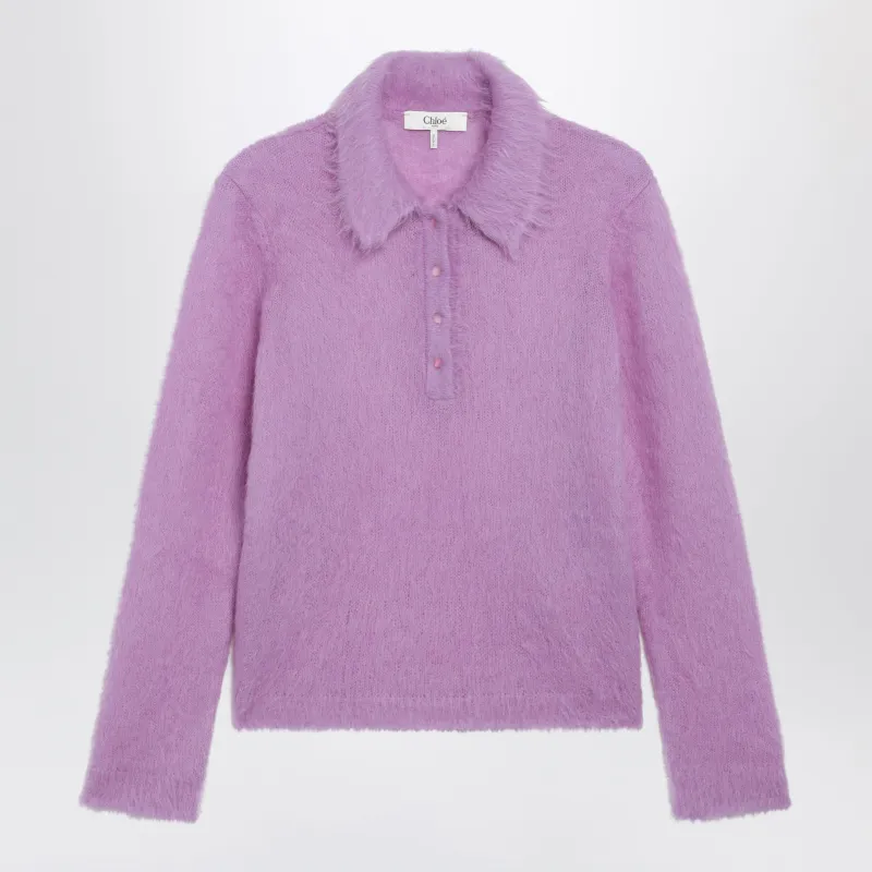 Lavender Alpaca-Blend Cardigan made by Chloe