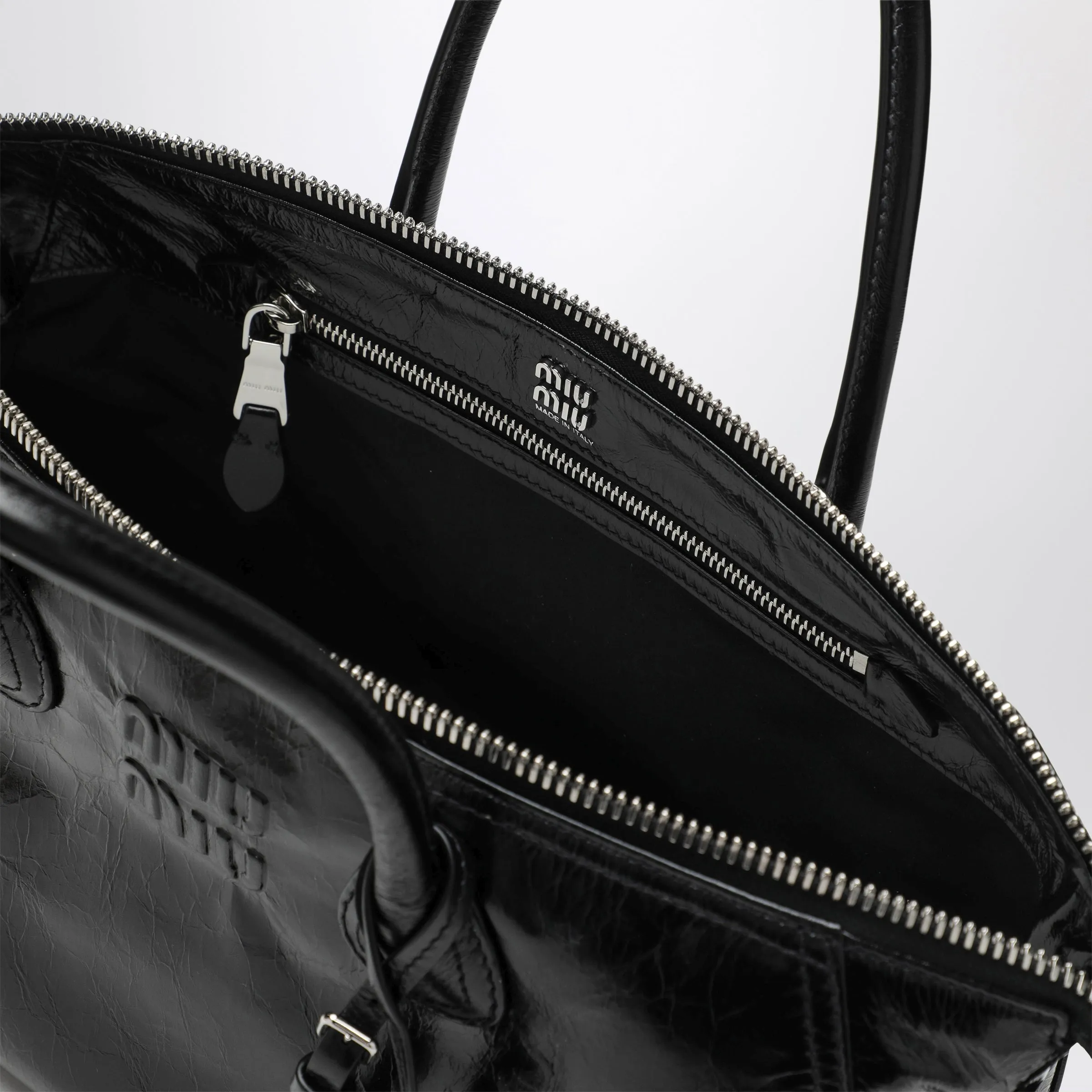 Black Glossy Leather Handbag sold by Wanan Luxury product image thumbnail 3