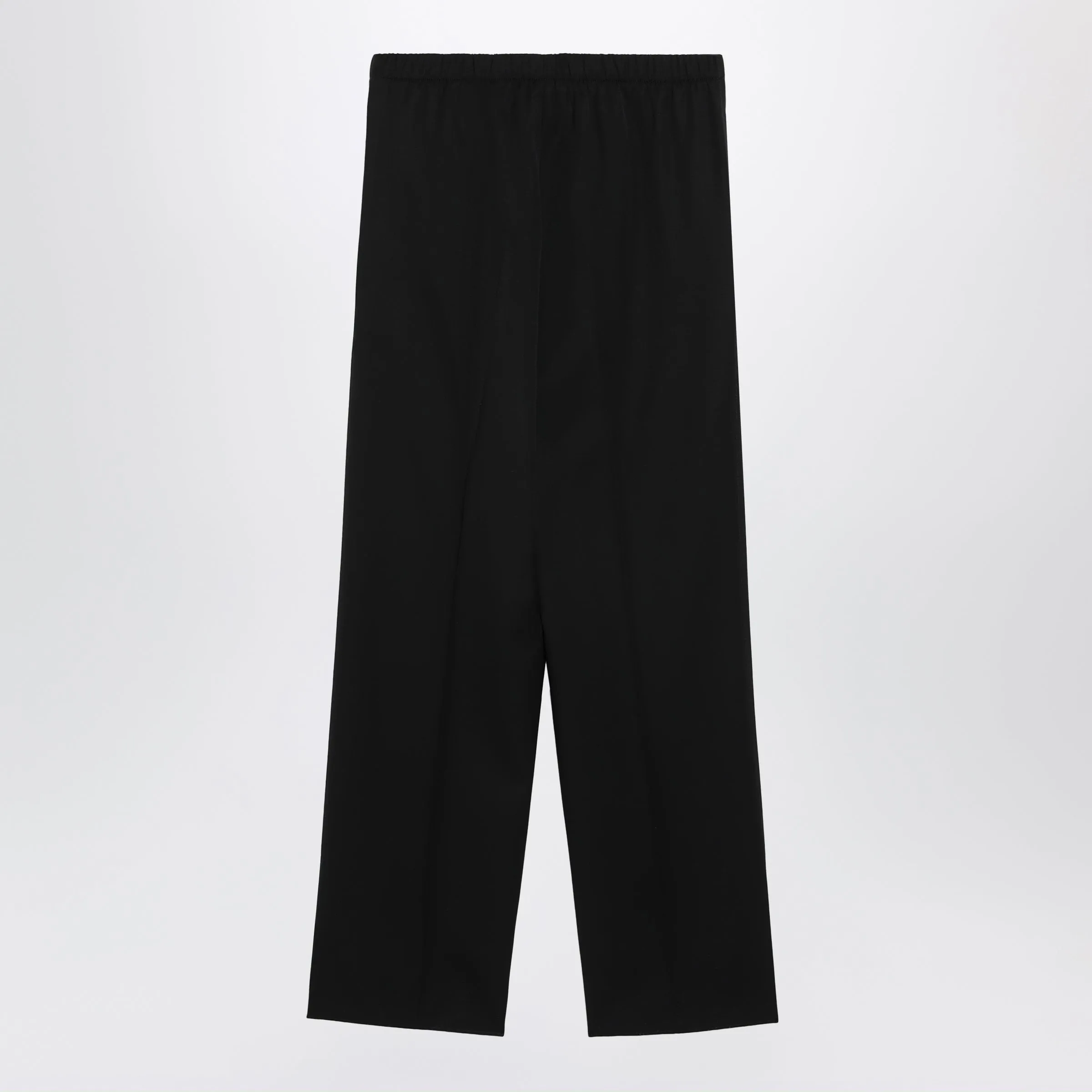 Wide-Leg Elasticated Trousers In Wool, Double Black sold by Wanan Luxury product image thumbnail 2