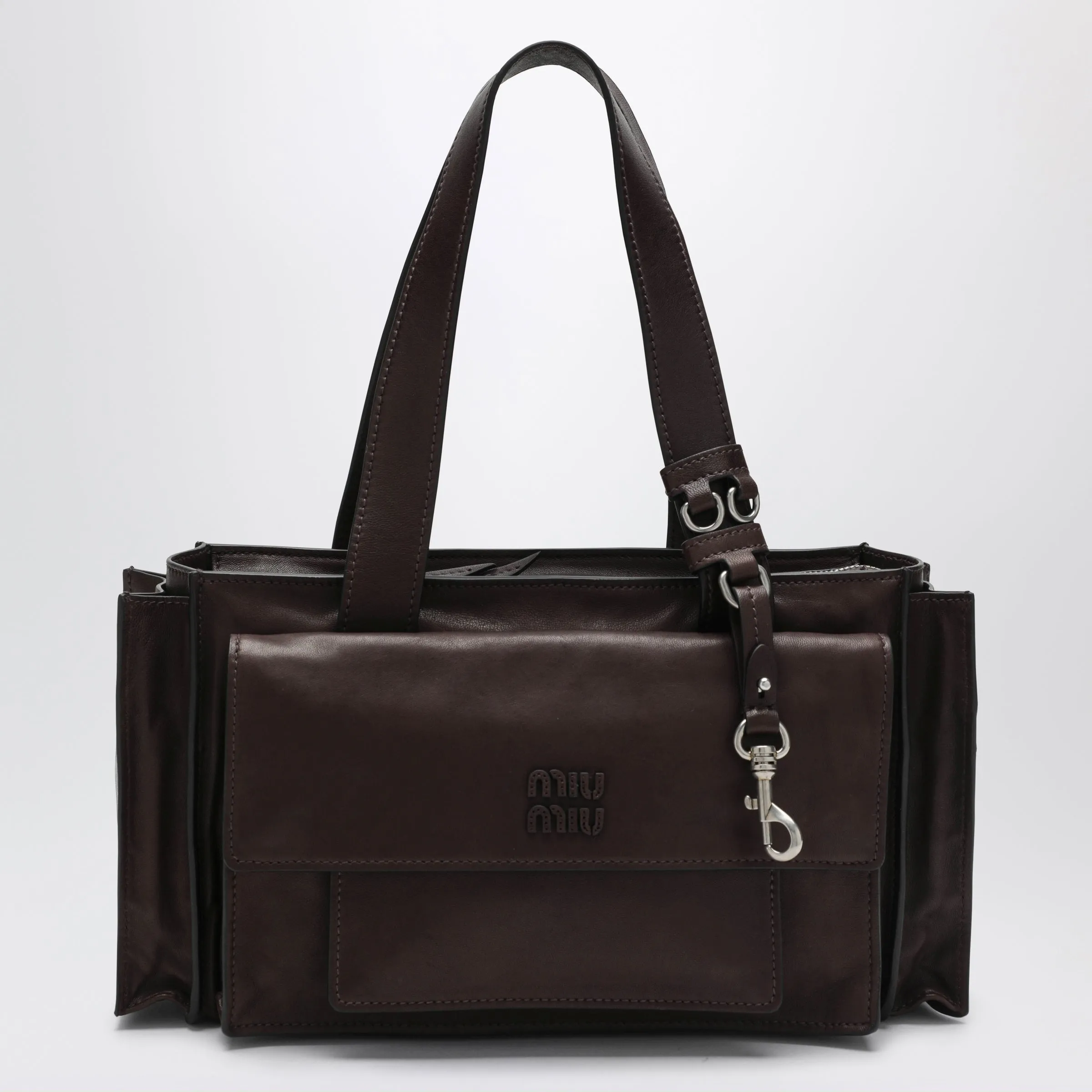 Utilitaire Shopping Bag In Antique-Effect Lambskin, Burnt sold by Wanan Luxury