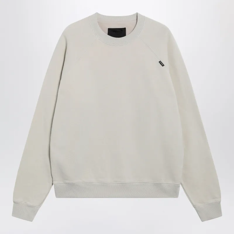 Talc-Colored Cotton Fleece Sweatshirt made by Prada