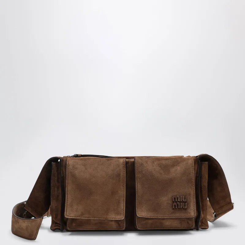 Utilitaire Crossbody Bag In Cocoa Suede made by Miu Miu