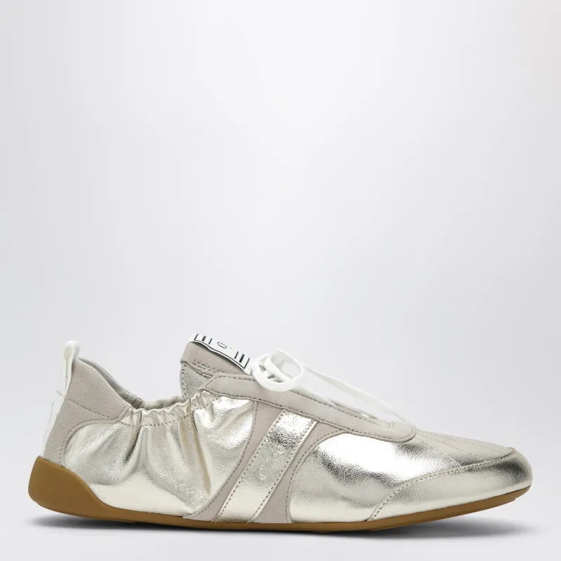 Chloé Kick Sneakers In Palladium Metallic Finish made by Chloe