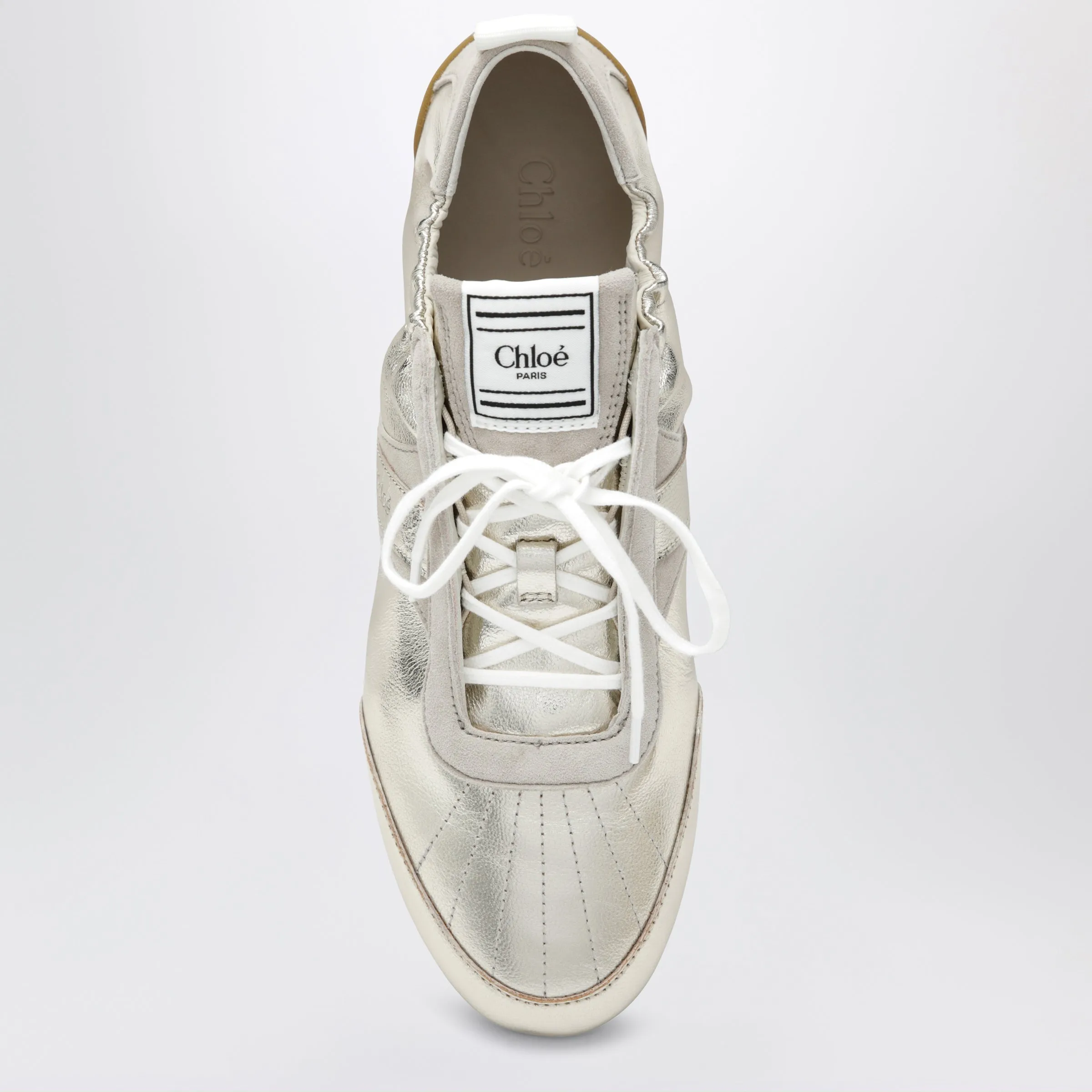 Chloé Kick Sneakers In Palladium Metallic Finish sold by Wanan Luxury product image thumbnail 3