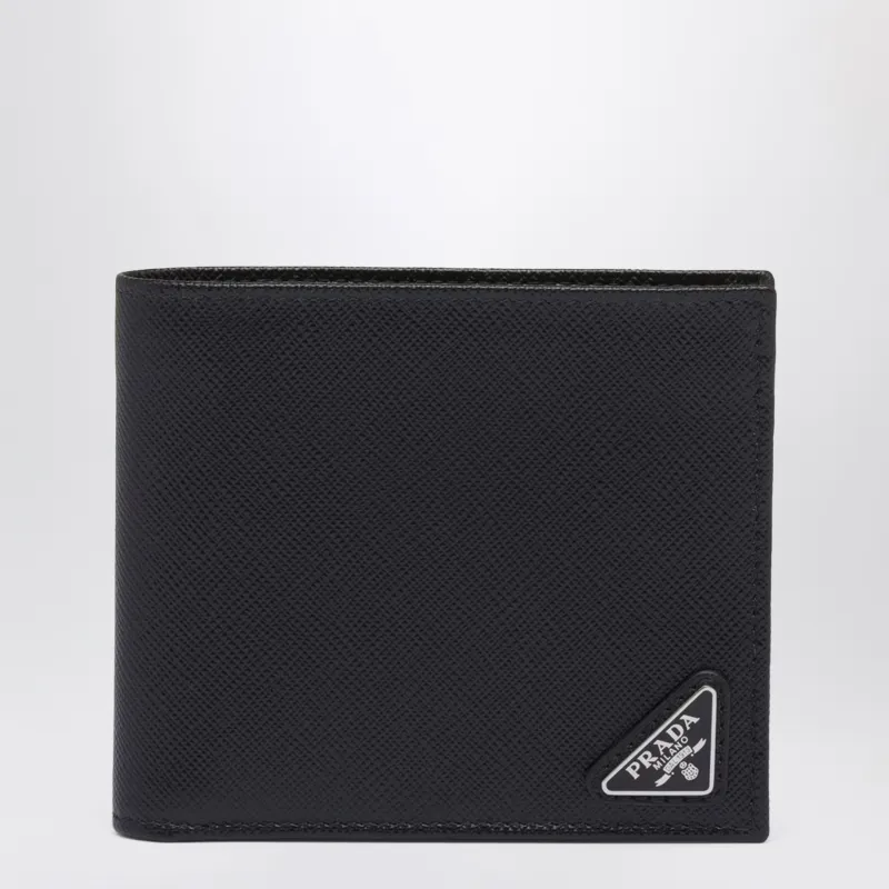 Black Leather Wallet made by Prada