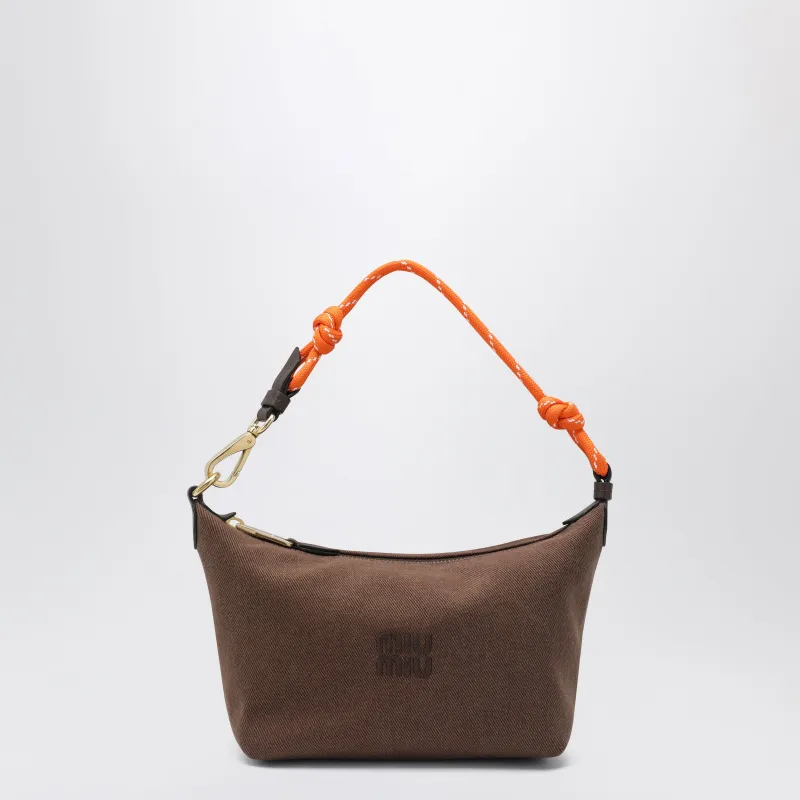 Cocoa/Orange Gabardine Pouch made by Miu Miu